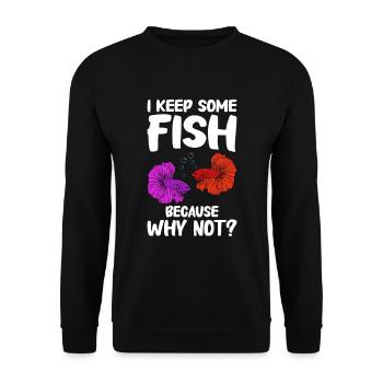 Aquaristik Fischzucht Aquarianer - Unisex Pullover - Schwarz - Vorne - Alina (178cm) & Michal (187cm)