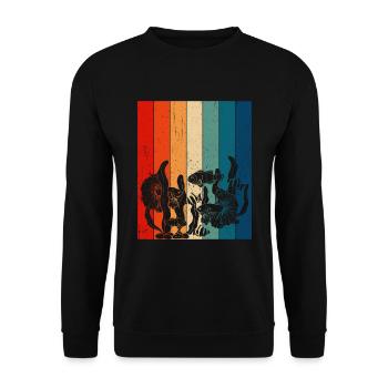 Aquaristik Fischzucht Aquarianer - Unisex Pullover - Schwarz - Vorne - Alina (178cm) & Michal (187cm)