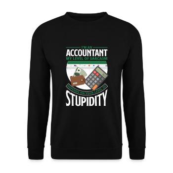 Lustiges Steuerberater Buchhalter Geschenk - Unisex Pullover - Schwarz - Vorne - Alina (178cm) & Michal (187cm)