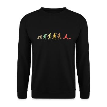 Vintage Squash Retro Squash Racket Evolution - Unisex Sweatshirt - black - Front - Alina (178cm) & Michal (187cm)