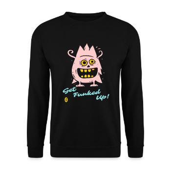 Get Funked Up : Monstre fou rose - Sweat-shirt Unisexe - noir - Devant - Alina (178cm) & Michal (187cm)