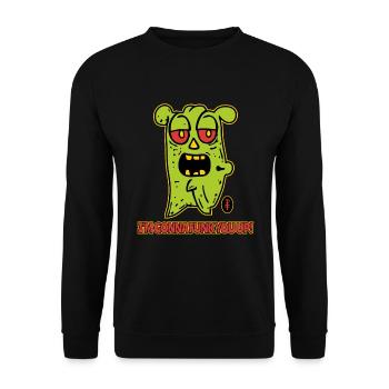 I'm going to make you funky, cartoon monster - Unisex Sweatshirt - black - Front - Alina (178cm) & Michal (187cm)