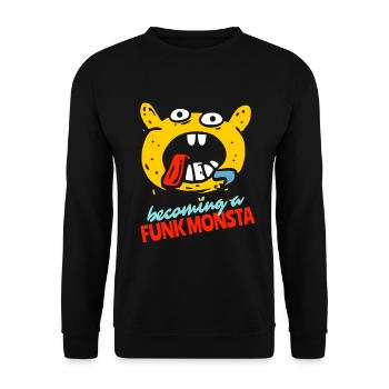 Zum Funk musik monster werden - Unisex Pullover - Schwarz - Vorne - Alina (178cm) & Michal (187cm)