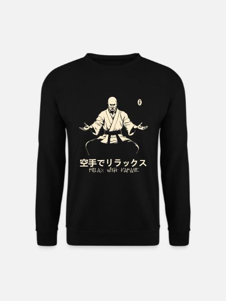 Entspannung mit Karate im Dojo - Unisex Pullover - Schwarz