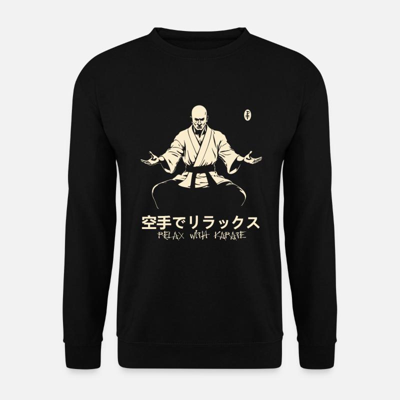 Entspannung mit Karate im Dojo - Unisex Pullover - Schwarz