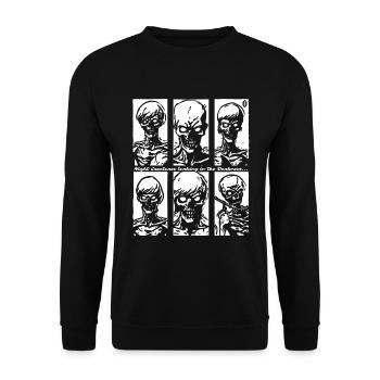 Nachtwesen Zombies lauern in der Dunkelheit - Unisex Pullover - Schwarz - Vorne - Alina (178cm) & Michal (187cm)