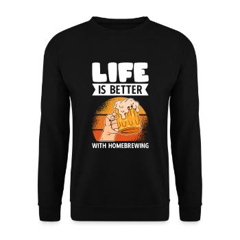Beer Homebrewing Beer Be - Unisex Sweatshirt - black - Front - Alina (178cm) & Michal (187cm)