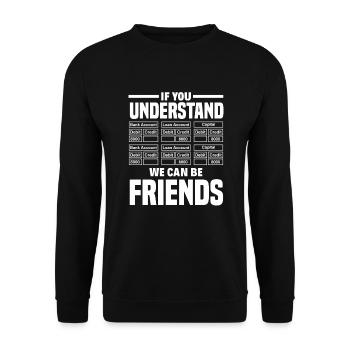 Drôle de cadeau comptable de conseiller fiscal - Sweat-shirt Unisexe - noir - Devant - Alina (178cm) & Michal (187cm)