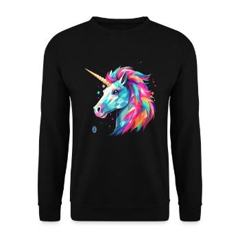 Unicorn in glass style - Unisex Sweatshirt - black - Front - Alina (178cm) & Michal (187cm)
