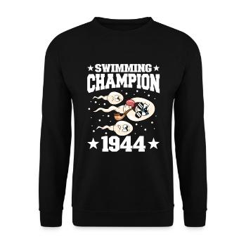 1944 Anniversaire 80 ans - Sweat-shirt Unisexe - noir - Devant - Alina (178cm) & Michal (187cm)