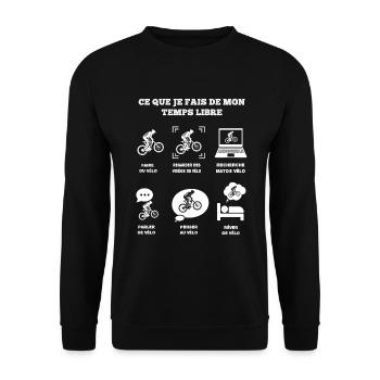 Temps Libre Vélo - Sweat-shirt Unisexe - noir - Devant - Alina (178cm) & Michal (187cm)