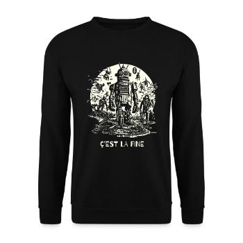letzte Fotokopie der Roboter-Maschinen-Invasion - Unisex Pullover - Schwarz - Vorne - Alina (178cm) & Michal (187cm)