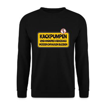 Verboten: Keine Hunde und Haustiere erlaubt - Unisex Pullover - Schwarz - Vorne - Alina (178cm) & Michal (187cm)