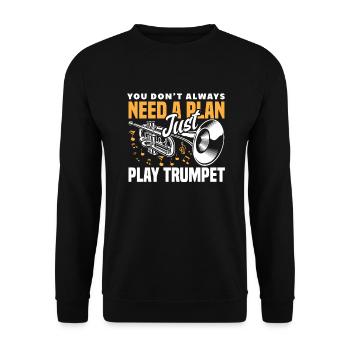 Trompete Trompeter Trompeten Spieler - Unisex Pullover - Schwarz - Vorne - Alina (178cm) & Michal (187cm)