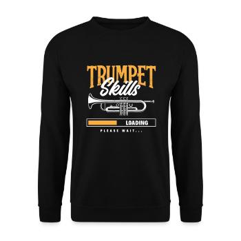 Trompete Trompeter Trompeten Spieler - Unisex Pullover - Schwarz - Vorne - Alina (178cm) & Michal (187cm)