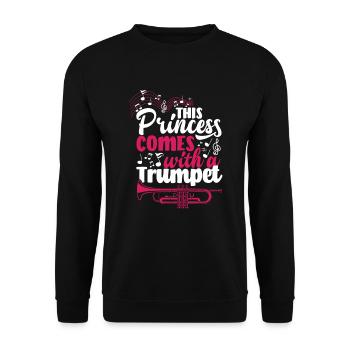 Trompete Trompeter Trompeten Spieler - Unisex Pullover - Schwarz - Vorne - Alina (178cm) & Michal (187cm)