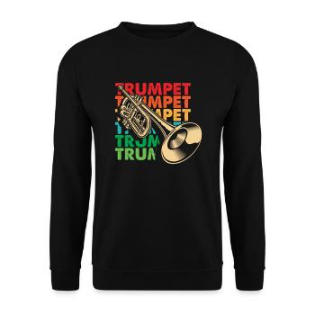 Trompete Trompeter Trompeten Spieler - Unisex Pullover - Schwarz - Vorne - Alina (178cm) & Michal (187cm)