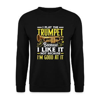 Trompete Trompeter Trompeten Spieler - Unisex Pullover - Schwarz - Vorne - Alina (178cm) & Michal (187cm)