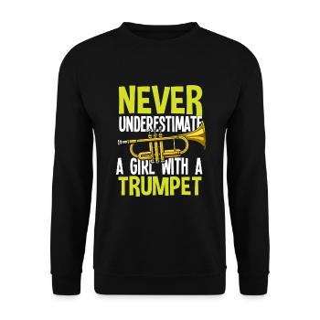 Trompete Trompeter Trompeten Spieler - Unisex Pullover - Schwarz - Vorne - Alina (178cm) & Michal (187cm)
