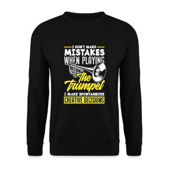 Trompete Trompeter Trompeten Spieler - Unisex Pullover - Schwarz - Vorne - Alina (178cm) & Michal (187cm)