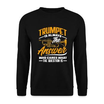 Trompete Trompeter Trompeten Spieler - Unisex Pullover - Schwarz - Vorne - Alina (178cm) & Michal (187cm)