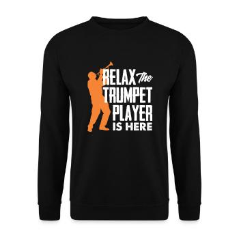 Trompete Trompeter Trompeten Spieler - Unisex Pullover - Schwarz - Vorne - Alina (178cm) & Michal (187cm)