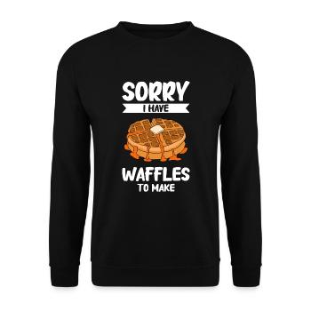 Waffel machen Waffeleisen - Unisex Pullover - Schwarz - Vorne - Alina (178cm) & Michal (187cm)