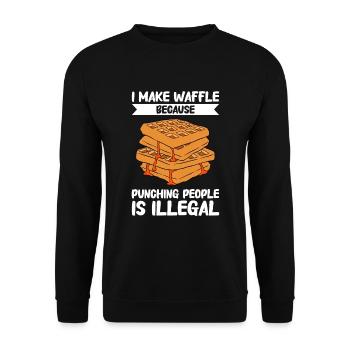Waffel machen Waffeleisen - Unisex Pullover - Schwarz - Vorne - Alina (178cm) & Michal (187cm)