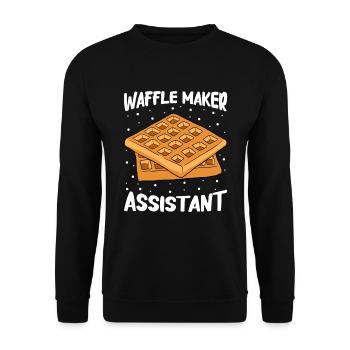 Waffel machen Waffeleisen - Unisex Pullover - Schwarz - Vorne - Alina (178cm) & Michal (187cm)