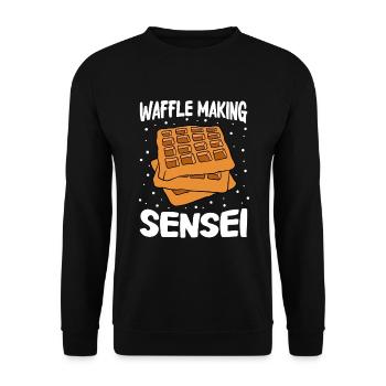 Waffel machen Waffeleisen - Unisex Pullover - Schwarz - Vorne - Alina (178cm) & Michal (187cm)