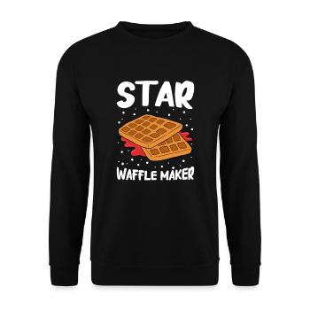 Waffel machen Waffeleisen - Unisex Pullover - Schwarz - Vorne - Alina (178cm) & Michal (187cm)