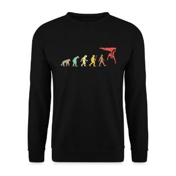 Climbing Retro Rock Climbing Evolution Climber - Sweat-shirt Unisexe - noir - Devant - Alina (178cm) & Michal (187cm)