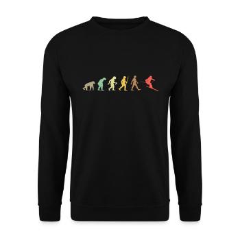 Skiing Retro Skier Evolution Ski - Sweat-shirt Unisexe - noir - Devant - Alina (178cm) & Michal (187cm)