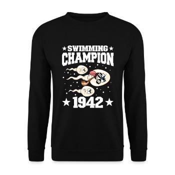 1942 Birthday 82 years old - Unisex Sweatshirt - black - Front - Alina (178cm) & Michal (187cm)