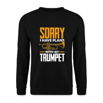 Trompete Trompeter Trompeten Spieler - Unisex Pullover - Schwarz - Vorne - Alina (178cm) & Michal (187cm)