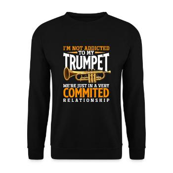 Trompete Trompeter Trompeten Spieler - Unisex Pullover - Schwarz - Vorne - Alina (178cm) & Michal (187cm)