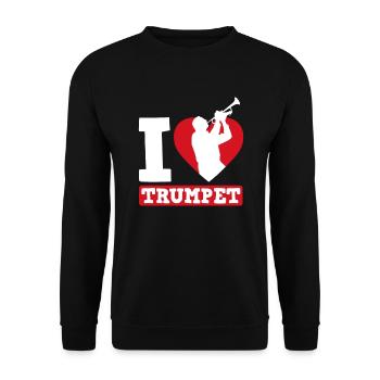 Trompete Trompeter Trompeten Spieler - Unisex Pullover - Schwarz - Vorne - Alina (178cm) & Michal (187cm)