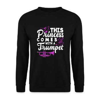 Trompete Trompeter Trompeten Spieler - Unisex Pullover - Schwarz - Vorne - Alina (178cm) & Michal (187cm)