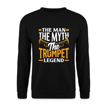 Trompete Trompeter Trompeten Spieler - Unisex Pullover - Schwarz - Vorne - Alina (178cm) & Michal (187cm)