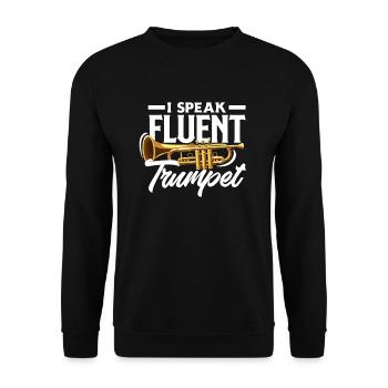 Trompete Trompeter Trompeten Spieler - Unisex Pullover - Schwarz - Vorne - Alina (178cm) & Michal (187cm)