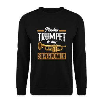Trumpet Trumpeter Trumpet Player - Unisex Sweatshirt - black - Front - Alina (178cm) & Michal (187cm)
