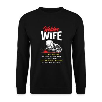 Funny Welder Gift - Unisex Sweatshirt - black - Front - Alina (178cm) & Michal (187cm)