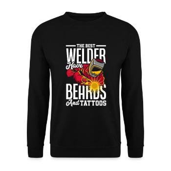 Funny Welder Gift - Unisex Sweatshirt - black - Front - Alina (178cm) & Michal (187cm)