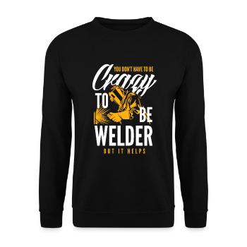 Funny Welder Gift - Unisex Sweatshirt - black - Front - Alina (178cm) & Michal (187cm)