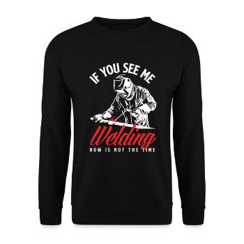 Lustiges Schweißer Geschenk - Unisex Pullover - Schwarz - Vorne - Alina (178cm) & Michal (187cm)