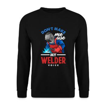 Funny Welder Gift - Unisex Sweatshirt - black - Front - Alina (178cm) & Michal (187cm)