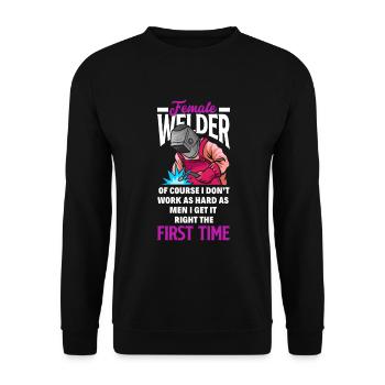 Funny Welder Gift - Unisex Sweatshirt - black - Front - Alina (178cm) & Michal (187cm)