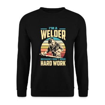 Funny Welder Gift - Unisex Sweatshirt - black - Front - Alina (178cm) & Michal (187cm)