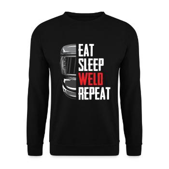 Funny Welder Gift - Unisex Sweatshirt - black - Front - Alina (178cm) & Michal (187cm)