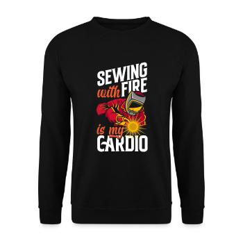 Funny Welder Gift - Unisex Sweatshirt - black - Front - Alina (178cm) & Michal (187cm)